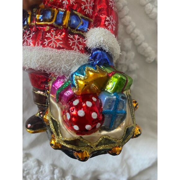 Kurt S Adler Polonaise Hand Blown Santa with Three Teddy Bears NWT - Picture 3 of 15
